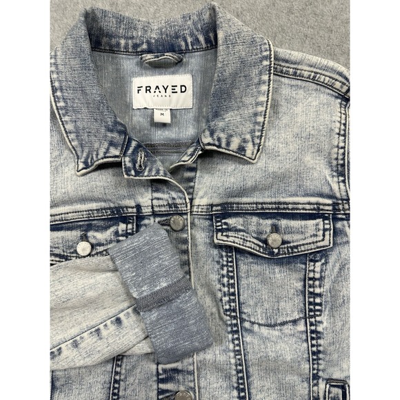 Jackets & Blazers - FRAYED Jeans  Denim Jacket Women's Medium Stone/Acid Wash Light Blue Classic‎